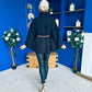 Justine Belted Cape Black