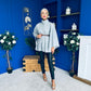 Justine Belted Cape Grey