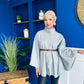 Justine Belted Cape Grey