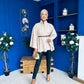 Justine Belted Cape Beige