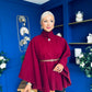 Justine Belted Cape Wine