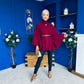 Justine Belted Cape Wine