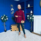 Justine Belted Cape Wine