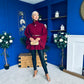 Justine Belted Cape Wine
