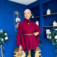 Justine Belted Cape Wine