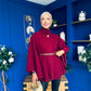 Justine Belted Cape Wine