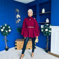 Justine Belted Cape Wine