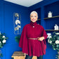 Justine Belted Cape Wine