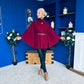 Justine Belted Cape Wine