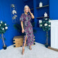 Marley Angel Sleeve Midi Dress Leaf Purple
