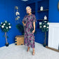 Marley Angel Sleeve Midi Dress Leaf Purple