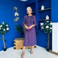Blaire Detailed Midi Dress Floral Purple