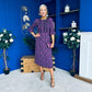 Blaire Detailed Midi Dress Floral Purple
