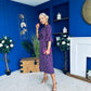 Blaire Detailed Midi Dress Floral Purple