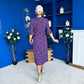 Blaire Detailed Midi Dress Floral Purple