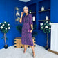 Blaire Detailed Midi Dress Floral Purple