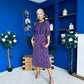 Blaire Detailed Midi Dress Floral Purple