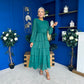 Rosha Layered Occasion Dress Emerald