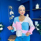 Laura Chunky Knit Cardi Blue