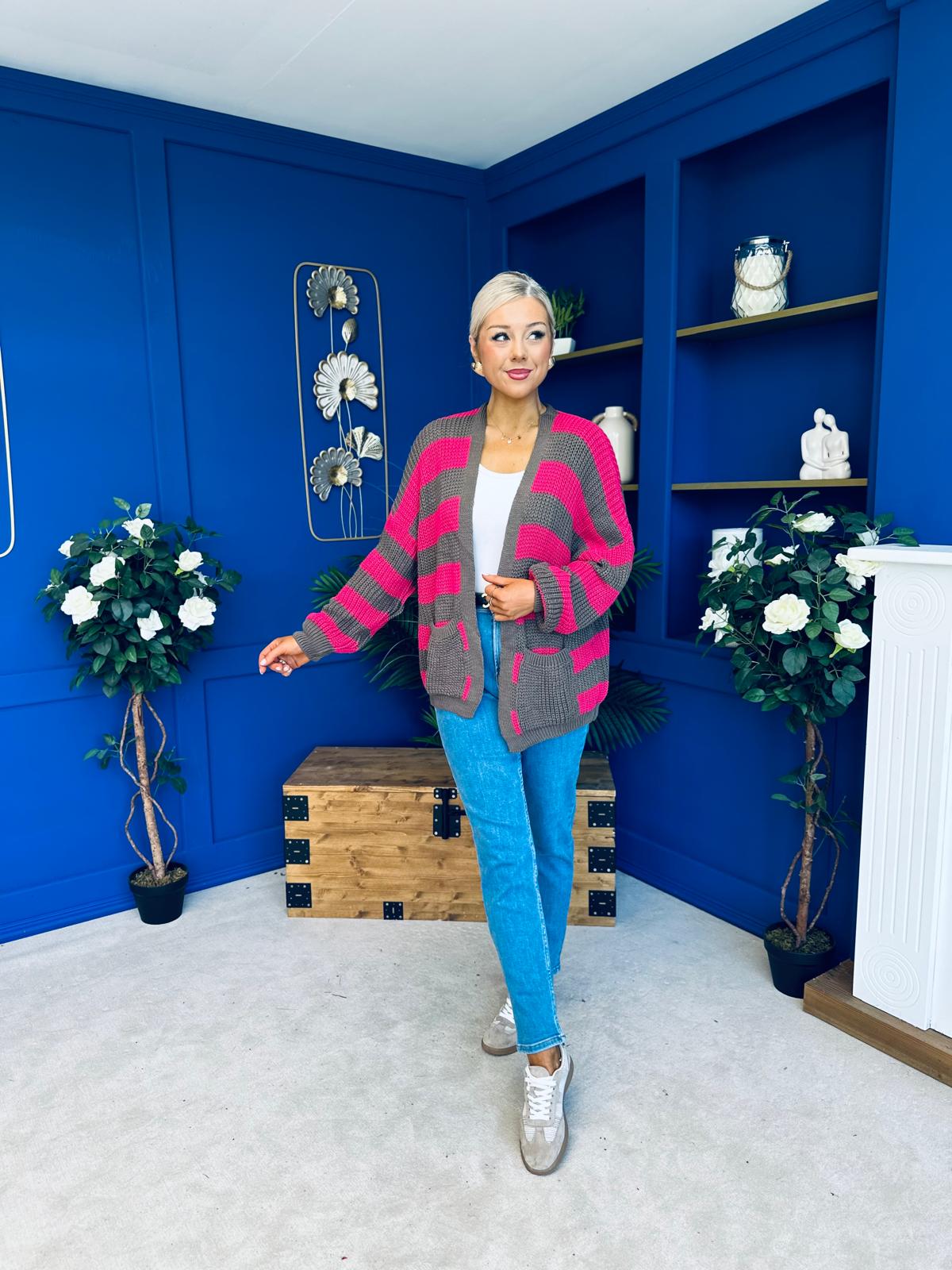 Aria Chunky Cardi Pink