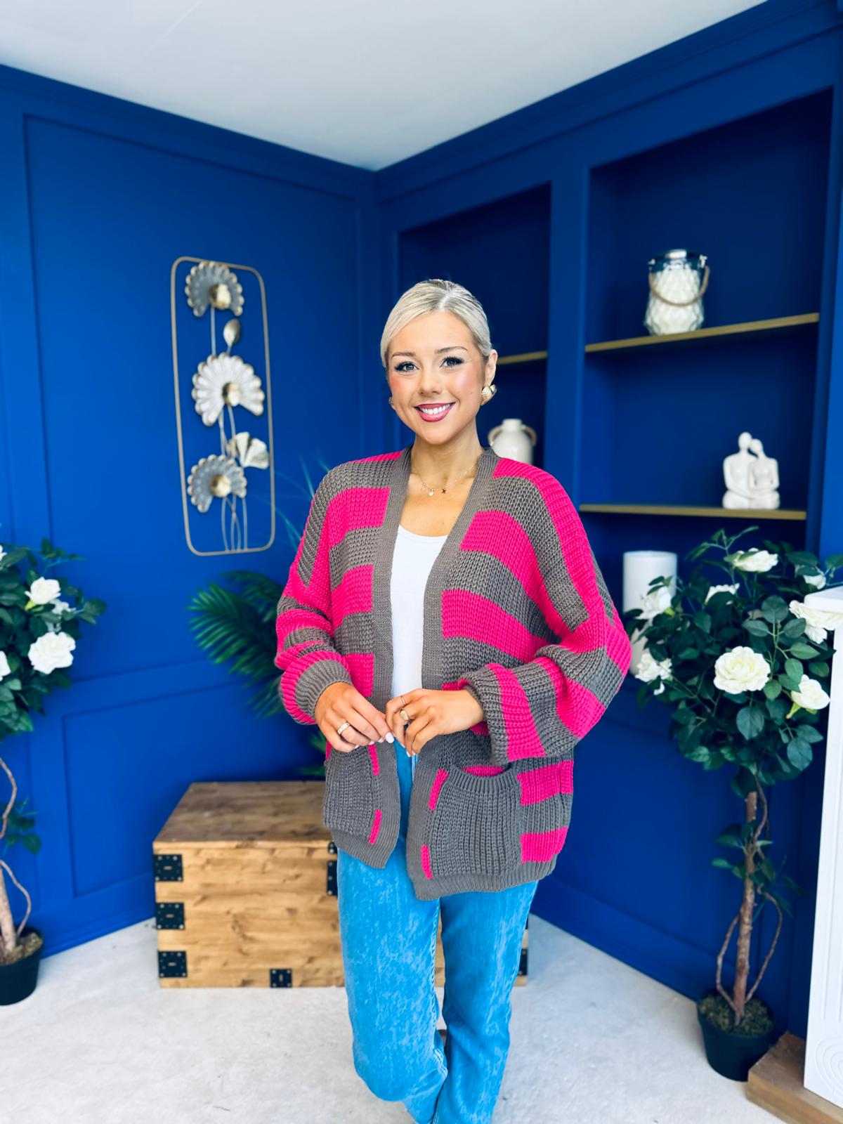 Aria Chunky Cardi Pink