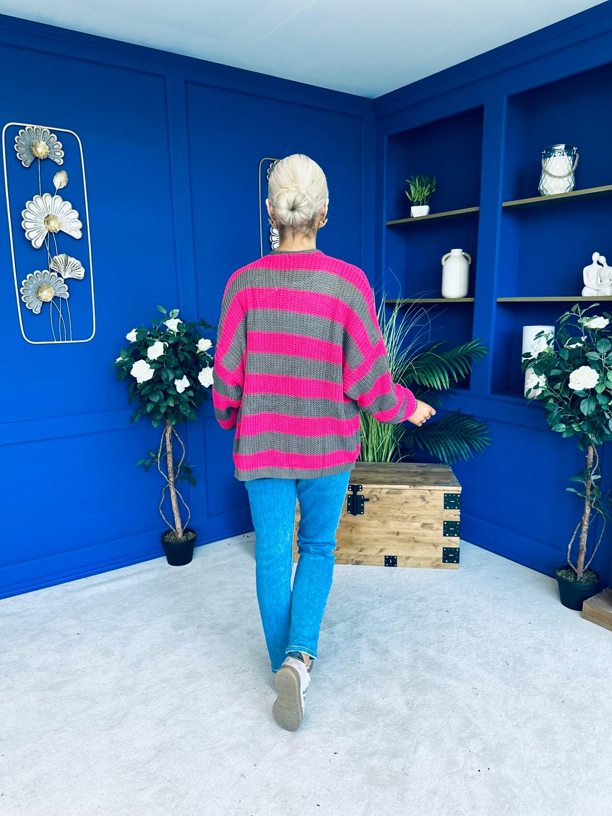 Aria Chunky Cardi Pink