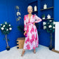 Sabrina Banded Midi Dress Floral Pink