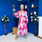 Sabrina Banded Midi Dress Floral Pink