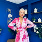 Sabrina Banded Midi Dress Floral Pink
