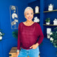 Oprah Loose Knit Top Wine