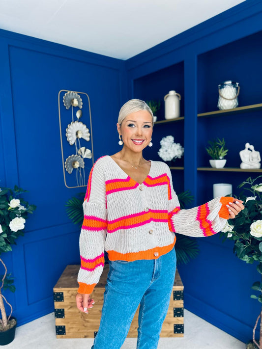 Mallory Chunky Knit Cardi Orange