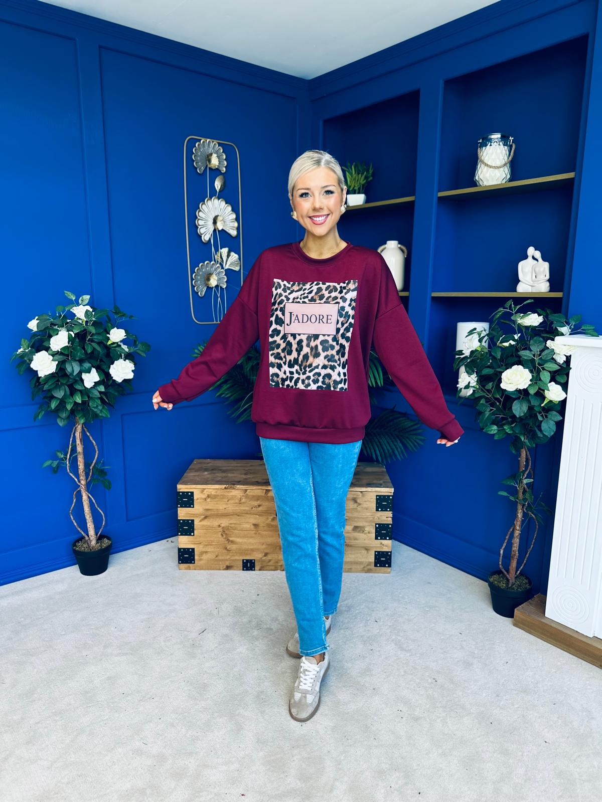 Nessa Detailed Sweatshirt Burgundy