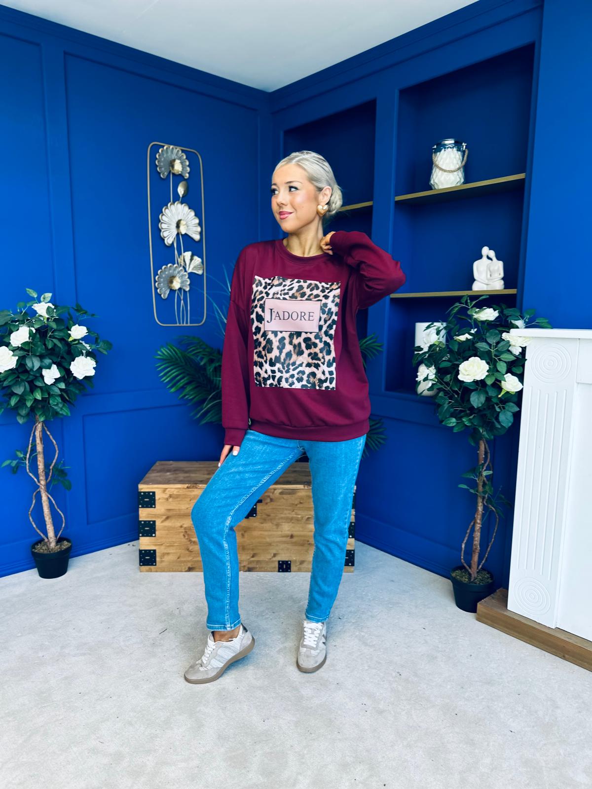 Nessa Detailed Sweatshirt Burgundy