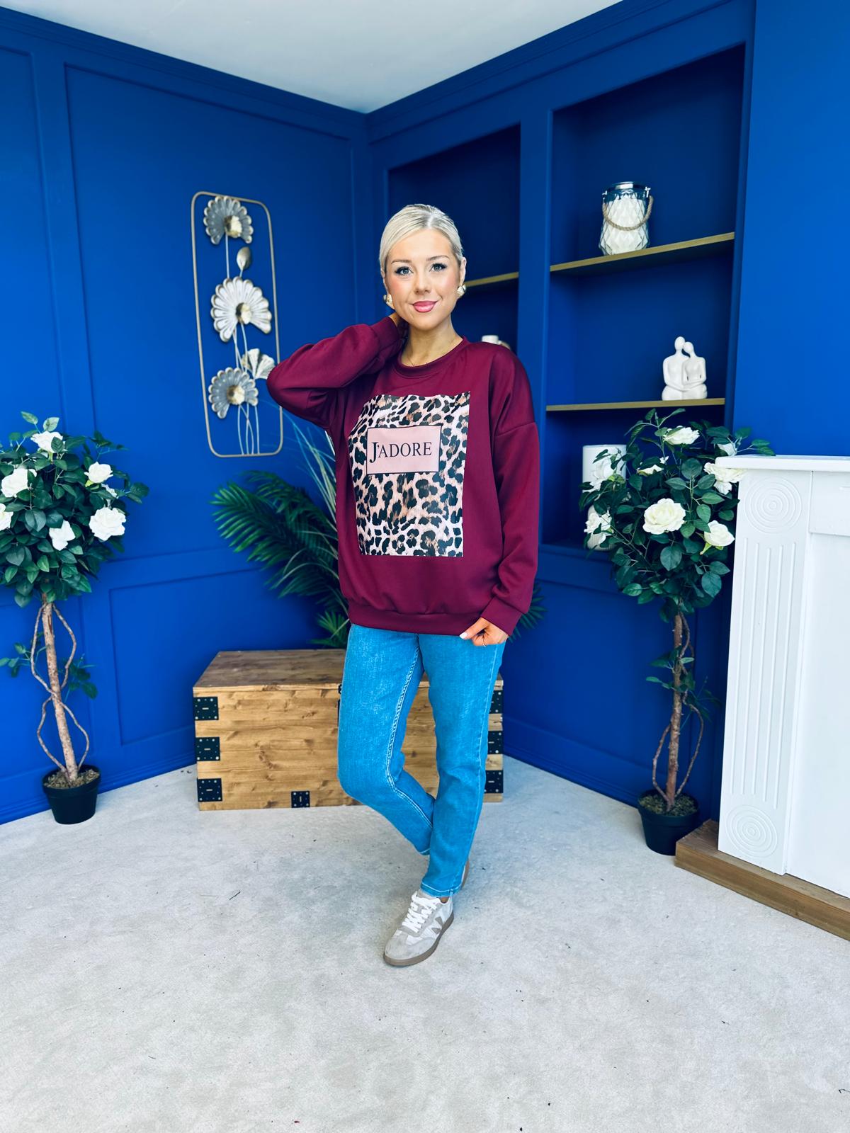 Nessa Detailed Sweatshirt Burgundy