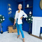 Evelyn Detailed Blazer White