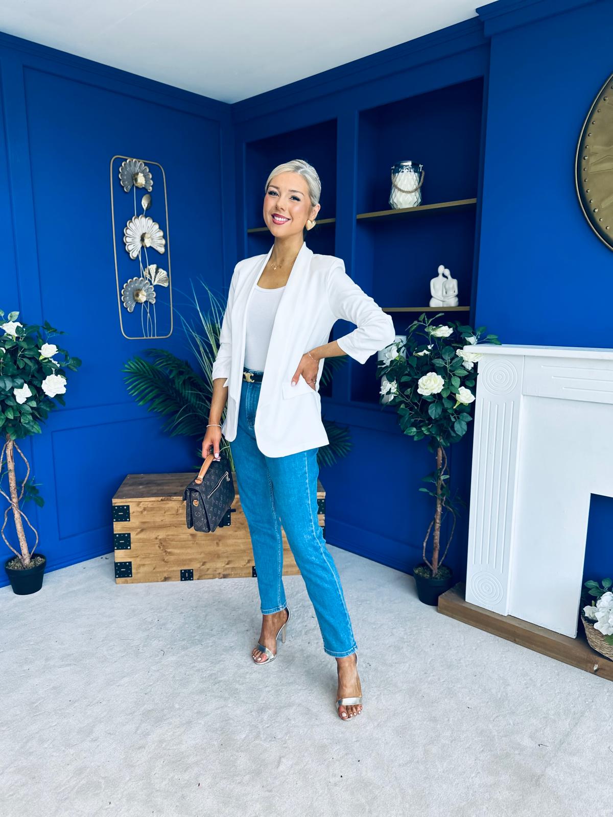Evelyn Detailed Blazer White