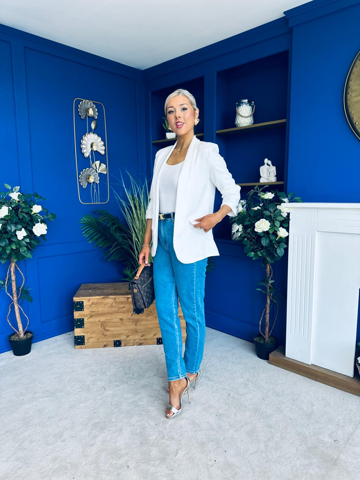 Evelyn Detailed Blazer White