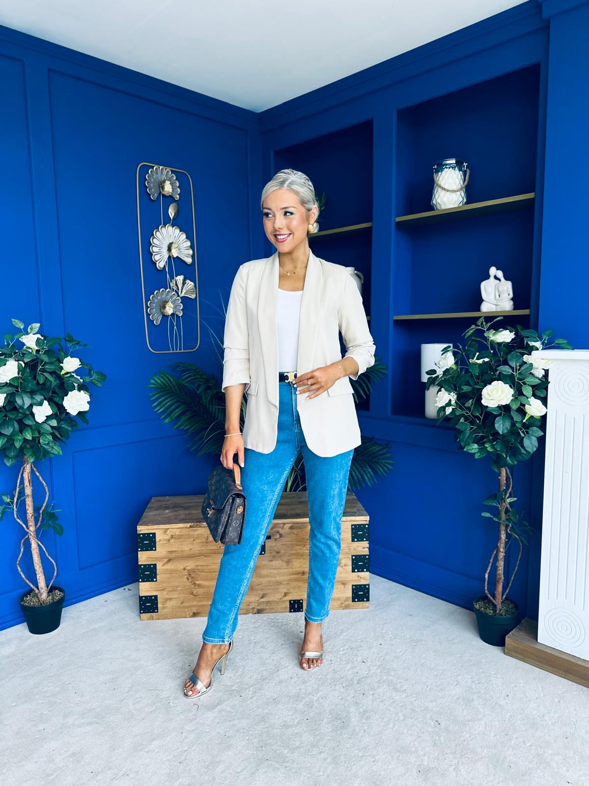 Evelyn Detailed Blazer Beige