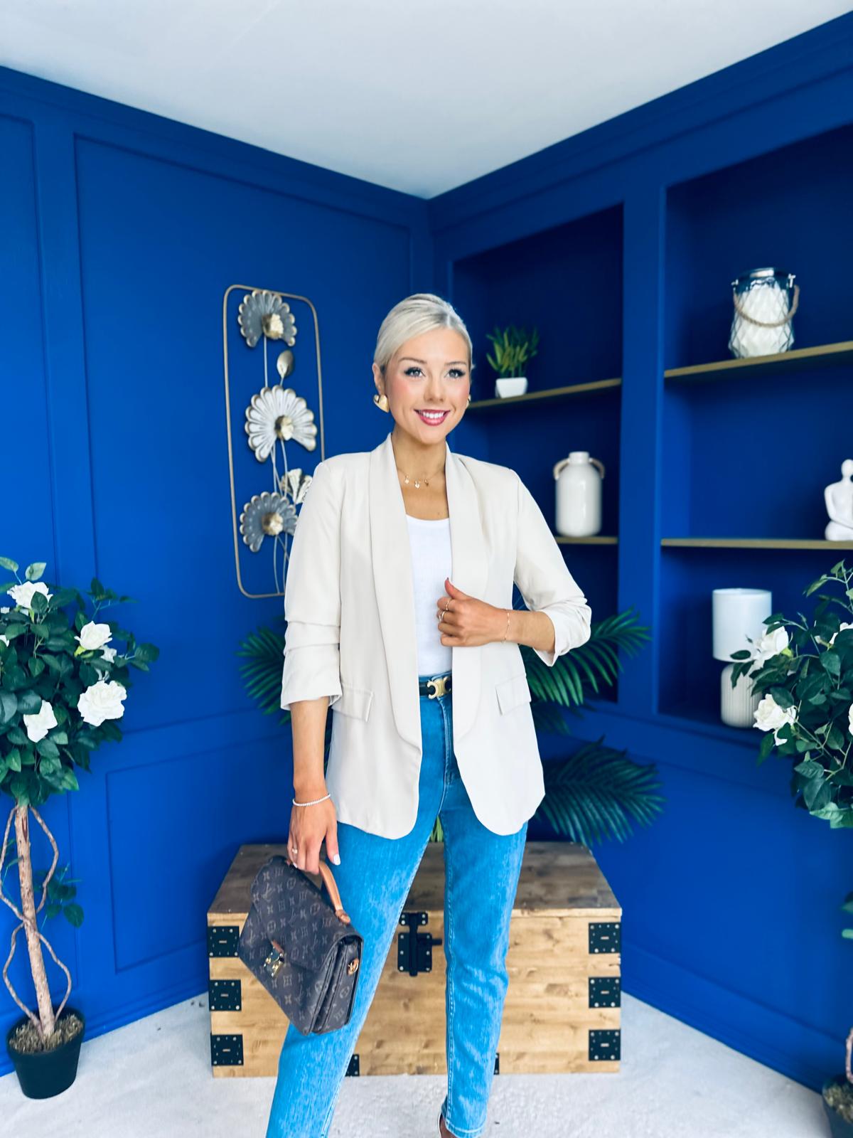 Evelyn Detailed Blazer Beige
