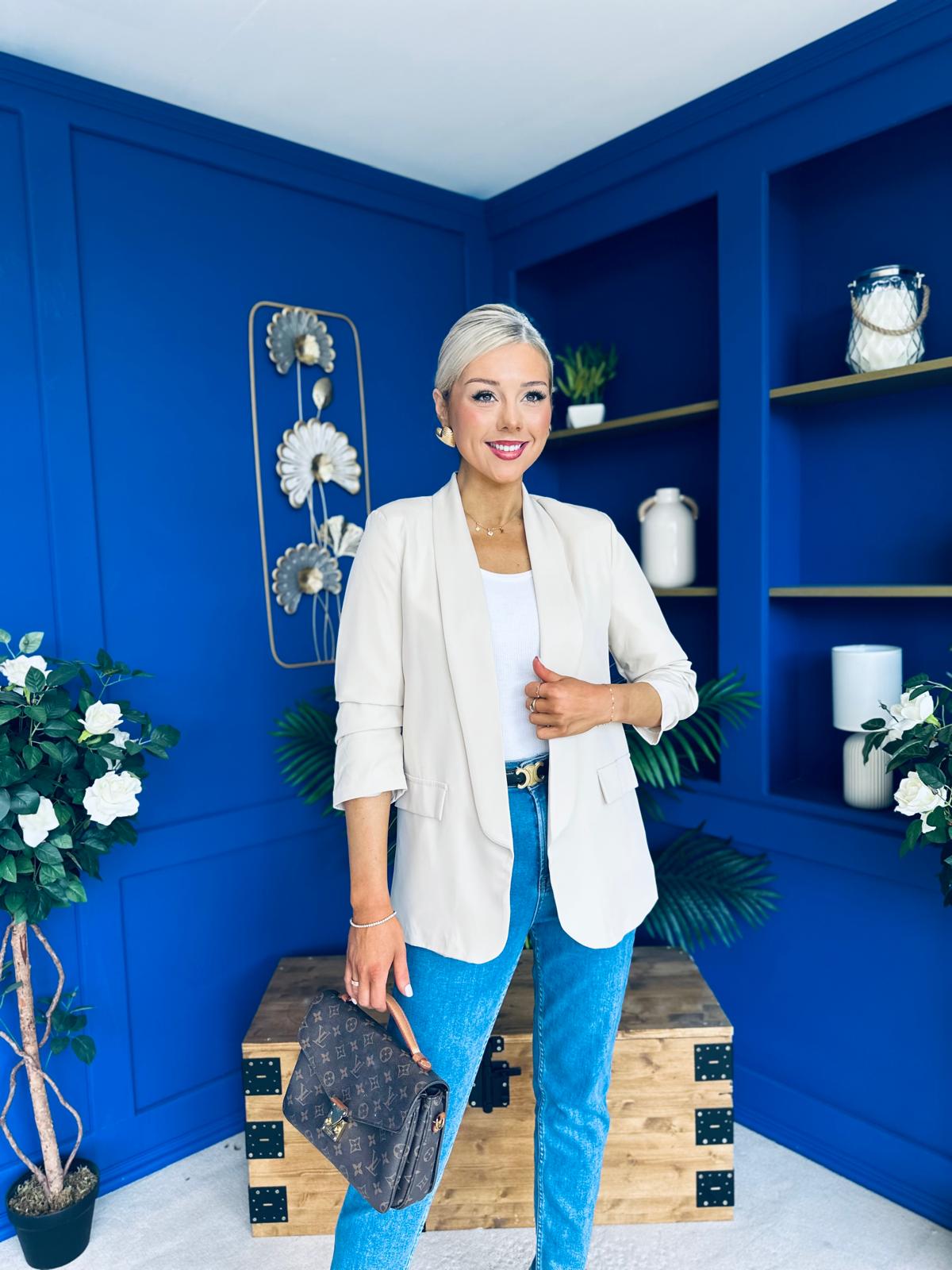 Evelyn Detailed Blazer Beige