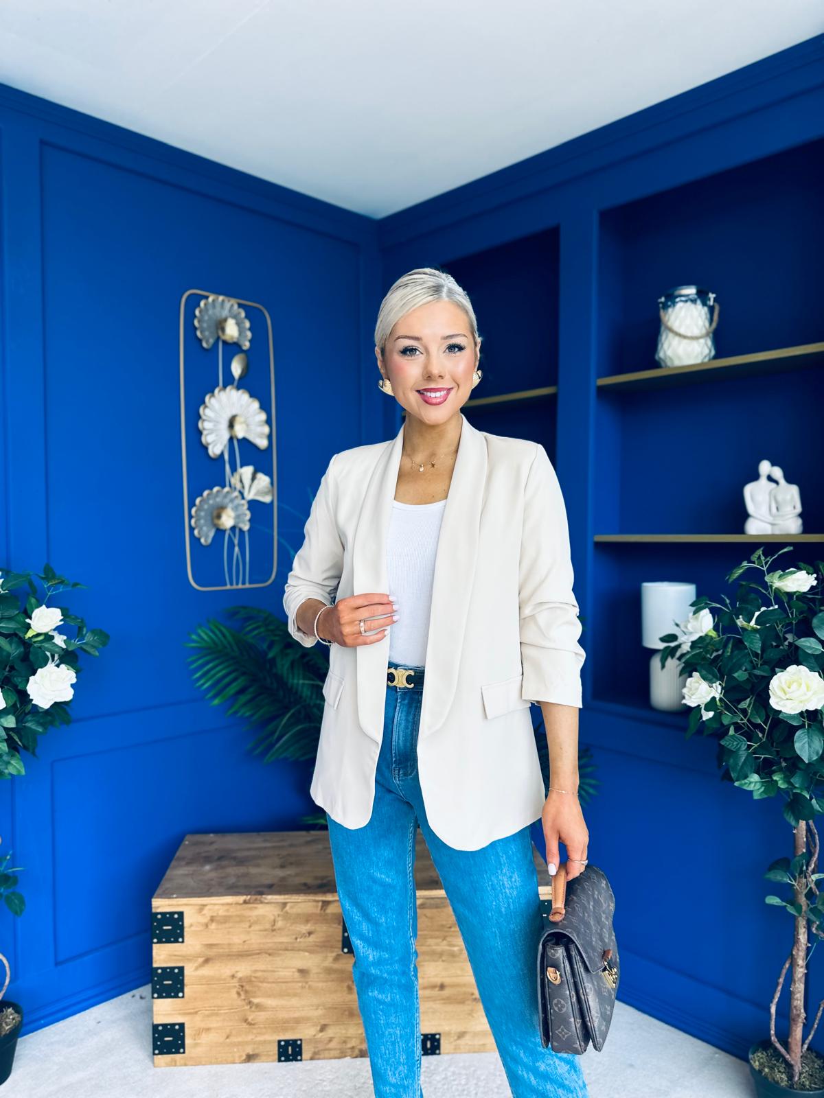 Evelyn Detailed Blazer Beige