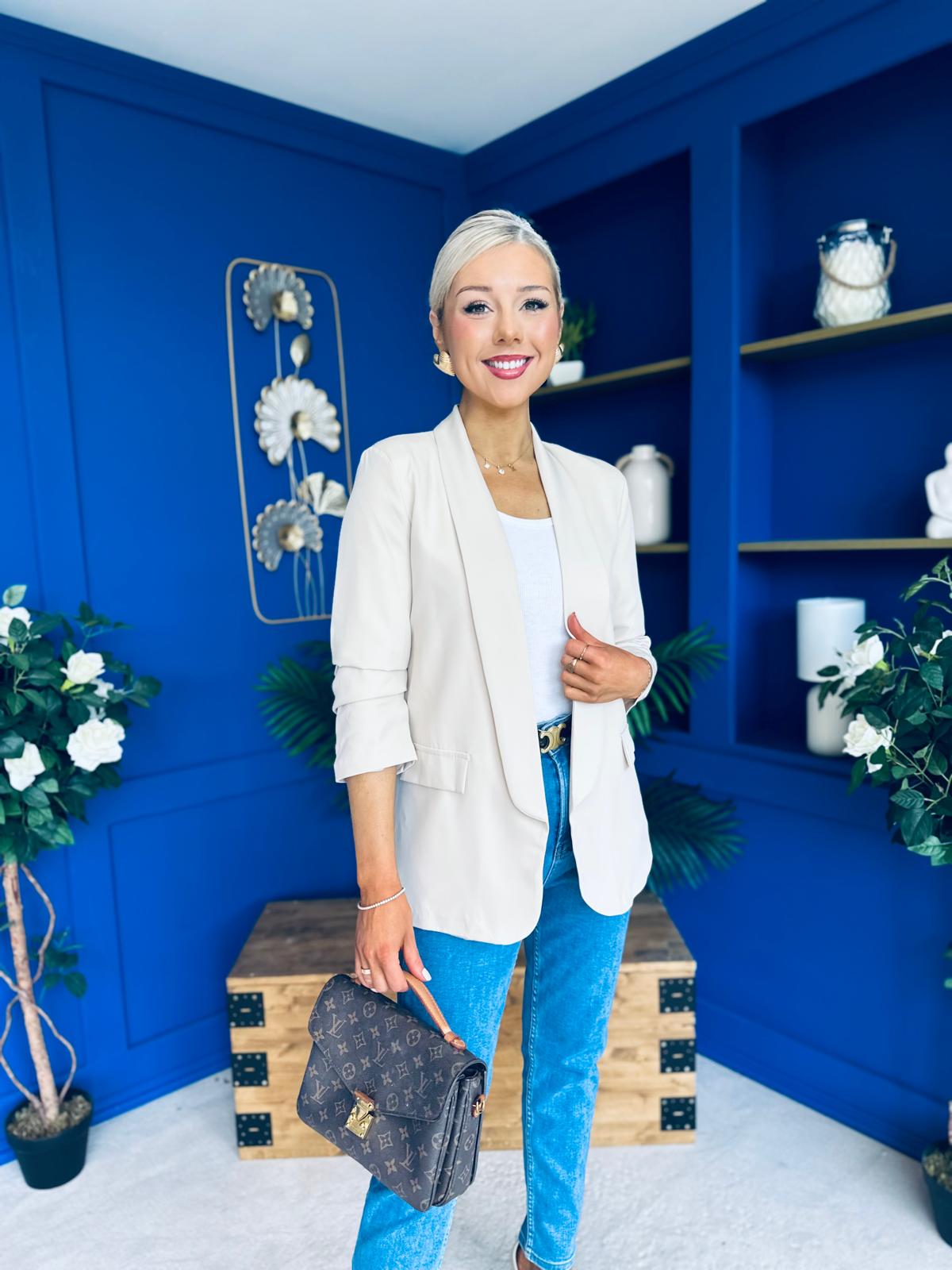 Evelyn Detailed Blazer Beige