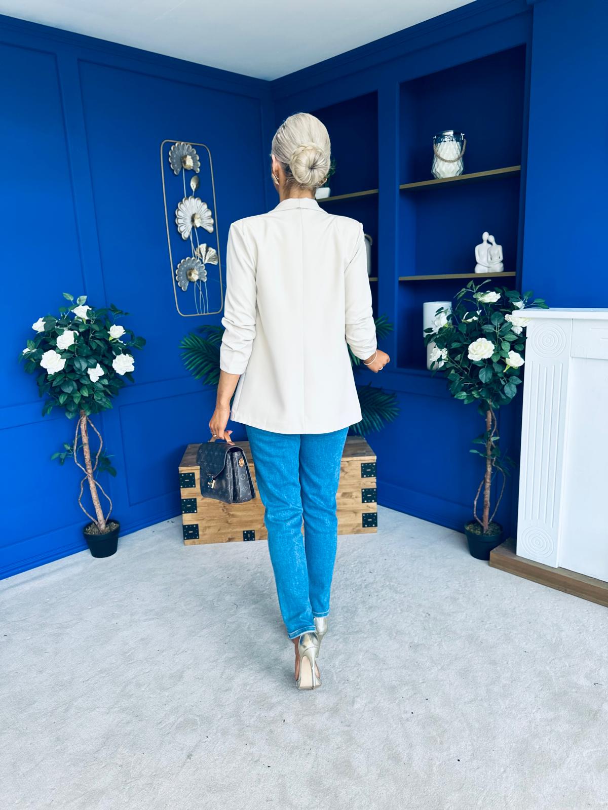 Evelyn Detailed Blazer Beige