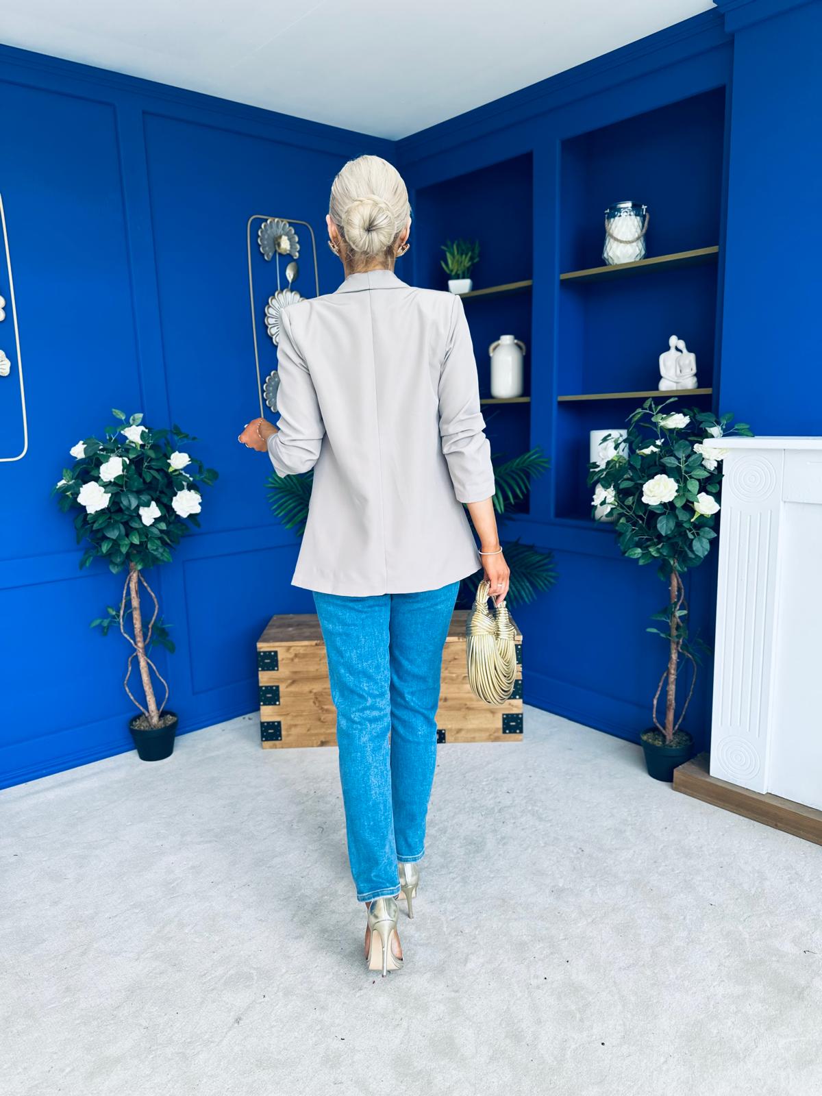 Evelyn Detailed Blazer Taupe