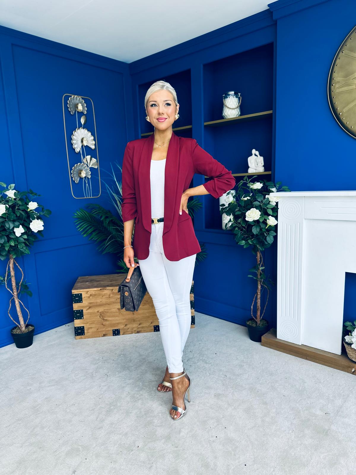 Evelyn Detailed Blazer Wine