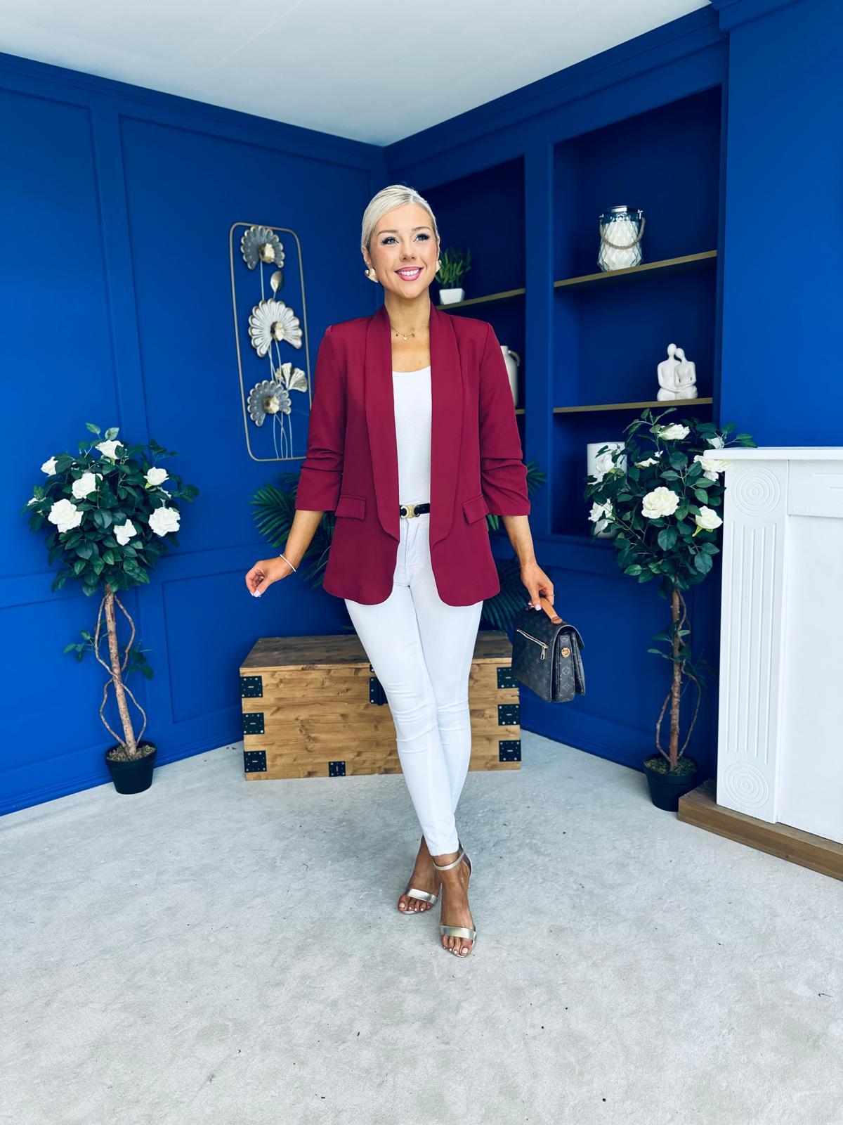 Evelyn Detailed Blazer Wine