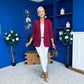 Evelyn Detailed Blazer Wine