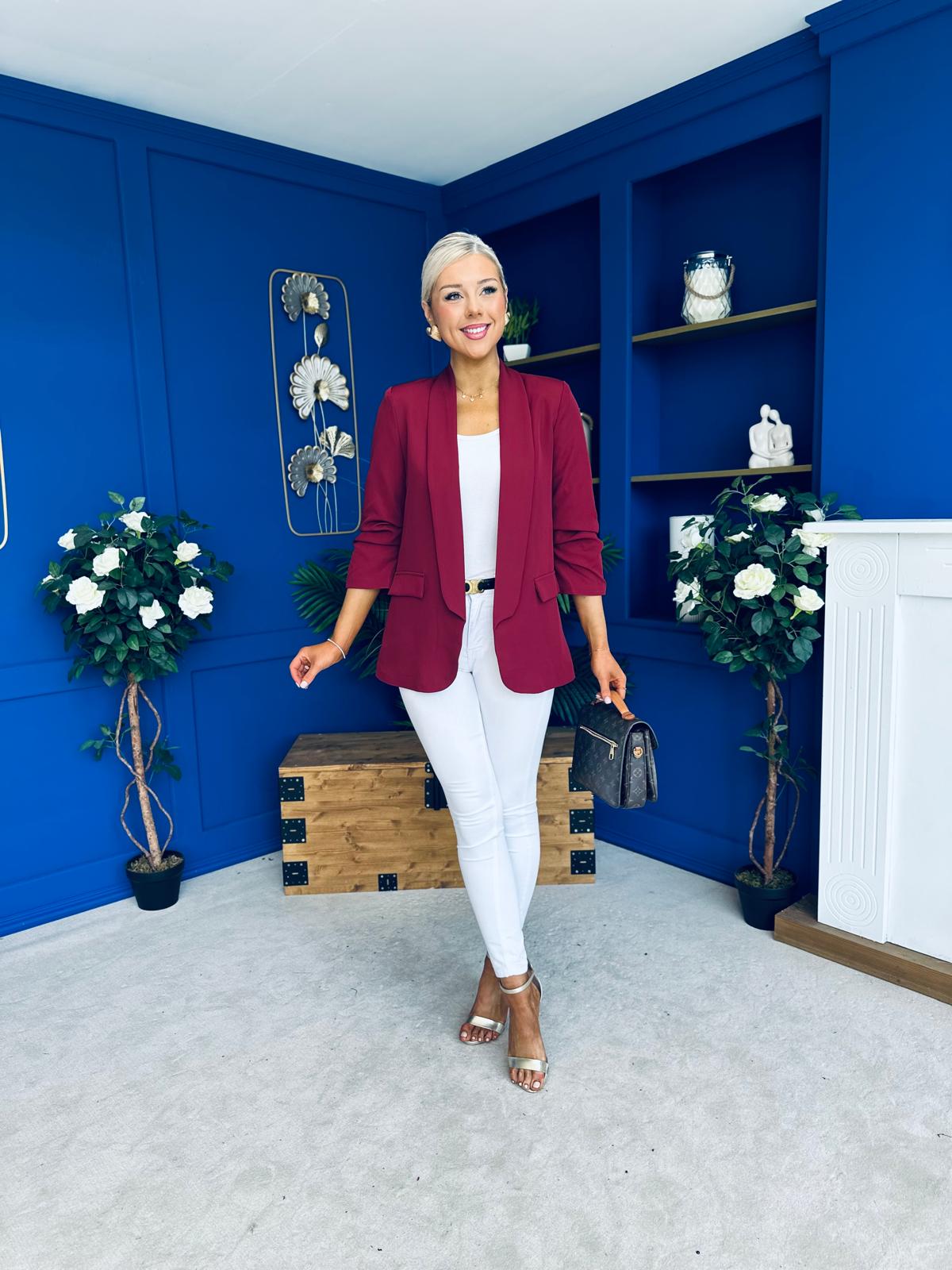 Evelyn Detailed Blazer Wine