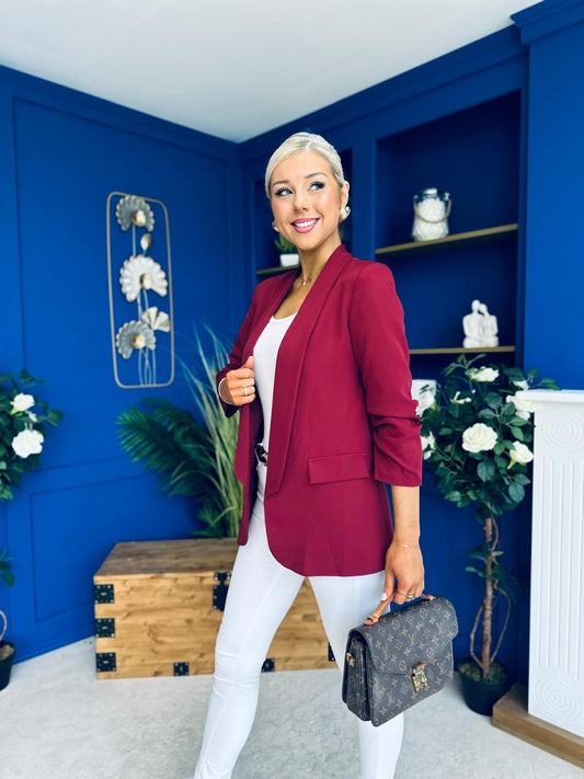 Evelyn Detailed Blazer Wine