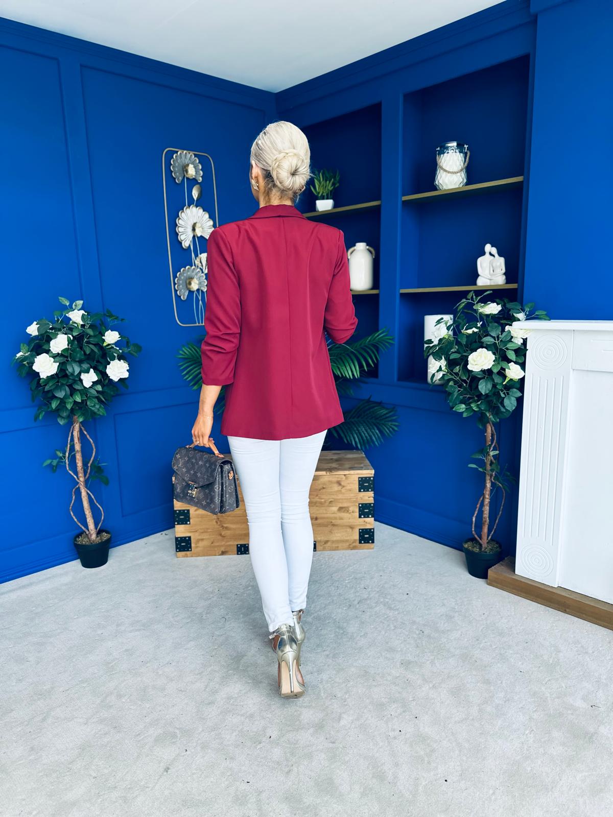 Evelyn Detailed Blazer Wine